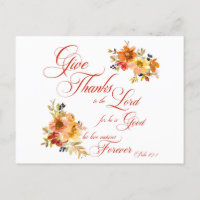 Give Thanks to the Lord fall watercolor floral