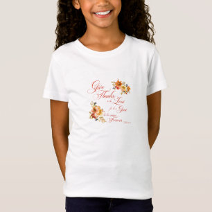Give Thanks to the Lord fall watercolor floral  T-Shirt
