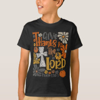 Give Thanks To The Lord Floral Boho Retro Thanksgi