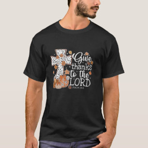 Give Thanks To The Lord Leopard Coquette Bow Pumpk T-Shirt