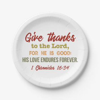 "Give thanks to the Lord paper plates