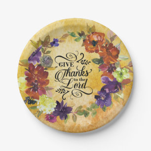 Give Thanks to the Lord, Thanksgiving Paper Plate