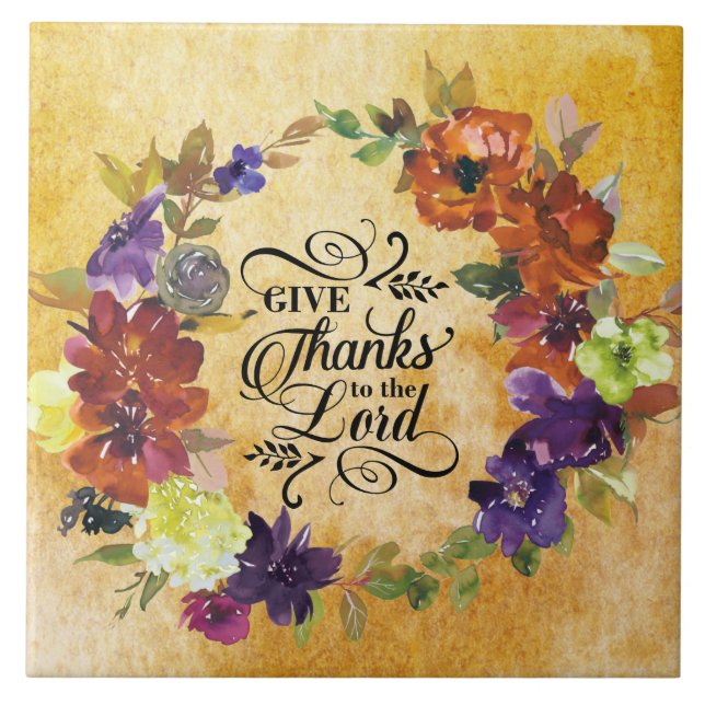 Give Thanks to the Lord, Thanksgiving Tile (Front)