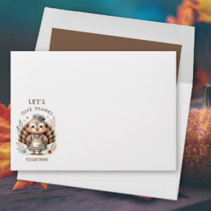 Give Thanks Turkey Custom Text Envelope