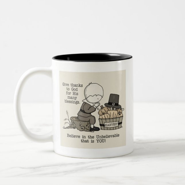 Give Thanks Two-Tone Coffee Mug (Left)