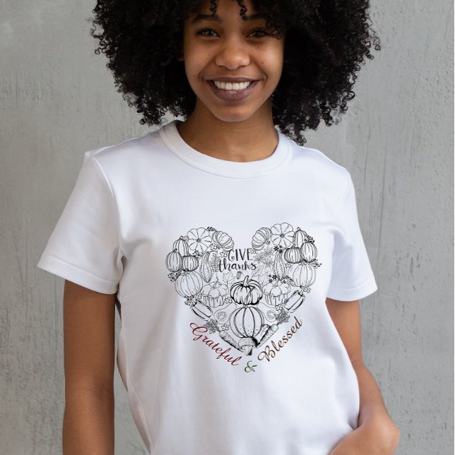 Give Thanks Vegetables Heart Thanksgiving white T-Shirt (Creator Uploaded)