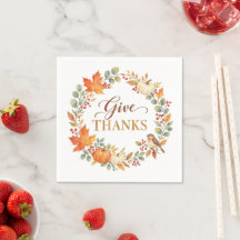 Give Thanks Watercolor Fall