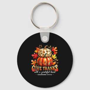 Give Thanks With A Grateful Heart Bible Verse Pump Key Ring