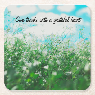 Give thanks with a grateful heart coaster set of 6