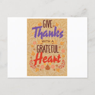 give Thanks with a Grateful Heart Postcard