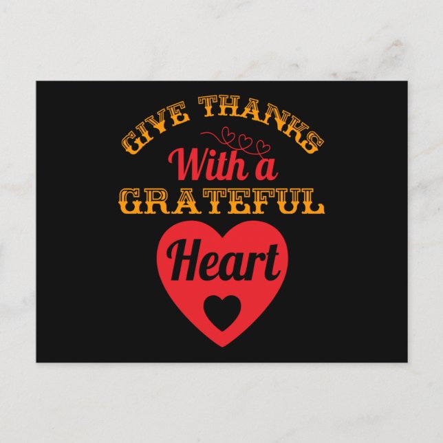 Give Thanks with a Grateful Heart Postcard (Front)