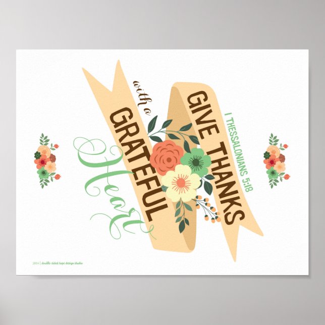 Give Thanks With a Grateful Heart Print (Front)
