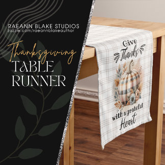 Give Thanks with a Grateful Heart Thanksgiving Long Table Runner