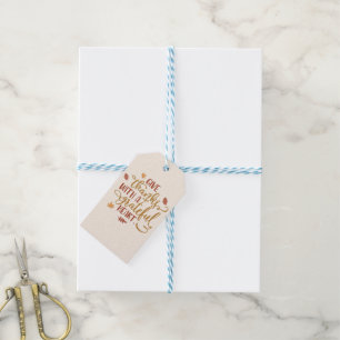 Give Thanks with a Grateful Heart Typography Gift Tags