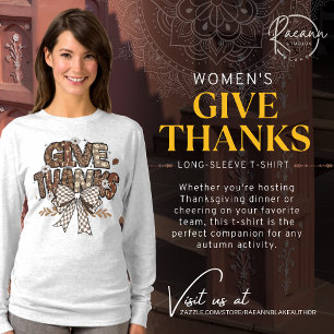 "Give Thanks" Women's Thanksgiving Sweatshirt T-Shirt
