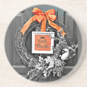 Give Thanks Wreath Coaster