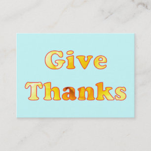 Give thanks, yellow lily word art, business cards