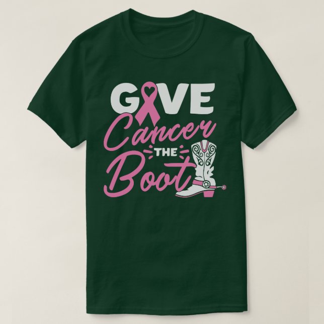 Give The Boot Warrior Boot Pink Ribbon Women 2 T-Shirt (Design Front)