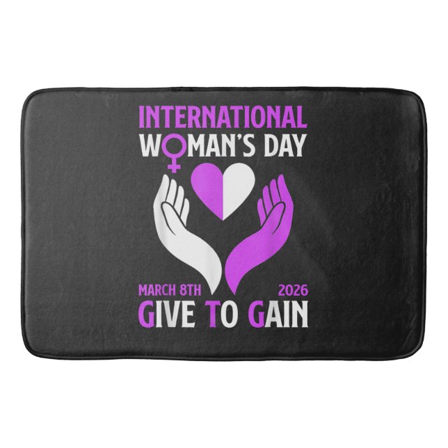 Give to Gain Happy Women's Day Bath Mat (Front)