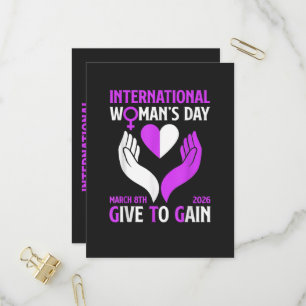 Give to Gain Happy Women's Day Invitation Postcard