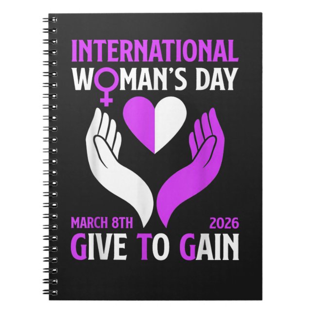 Give to Gain Happy Women's Day Notebook (Front)