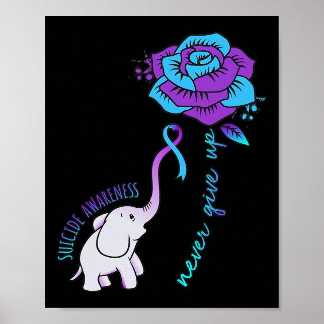 Give Up Happy Suicide Awareness Support Graphic  Poster (Front)