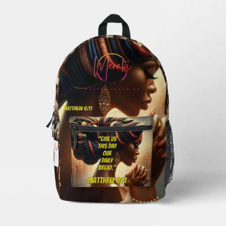 Give Us This Day Our Daily Bread." (Matthew 6:11)  Printed Backpack
