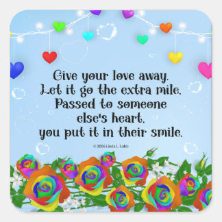 Give your love away stickers
