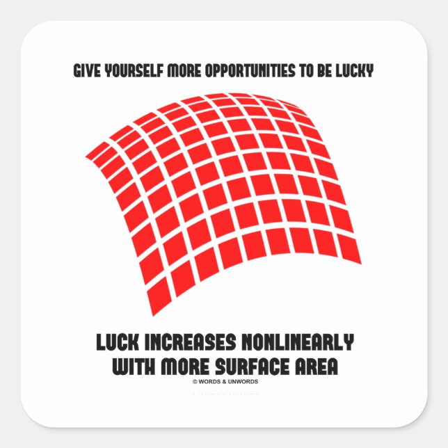 Give Yourself Opportunities Luck Surface Area Math Square Sticker (Front)