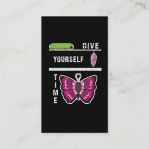 Give Yourself Time Butterfly Inspirational Quote Business Card