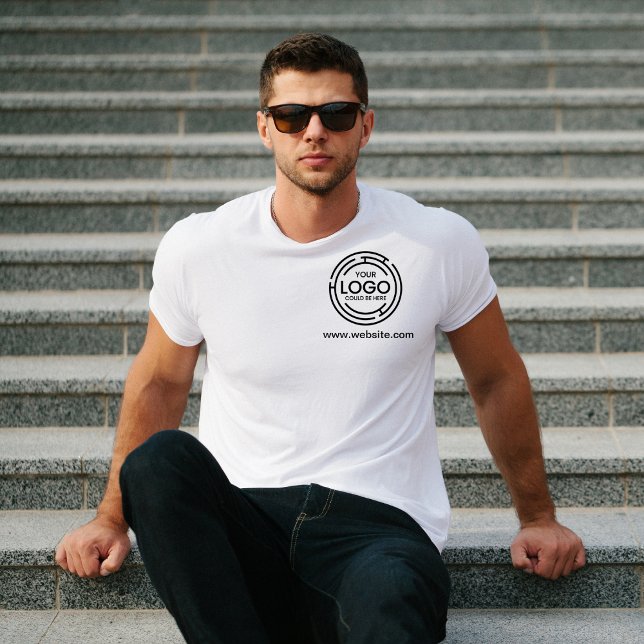 Giveaway Small Business Logo Promotional Branding  T-Shirt (giveaway mens tshirts logo small business promotional your logo here employee company coperate )