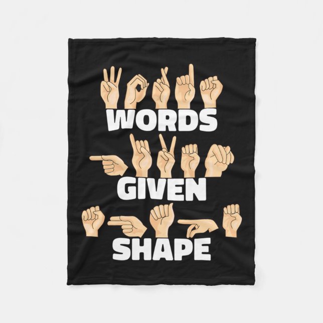 Given Shape Asl American Sign Language  Fleece Blanket (Front)