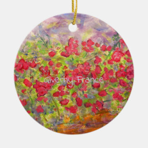 Giverny France Roses Ceramic Tree Decoration