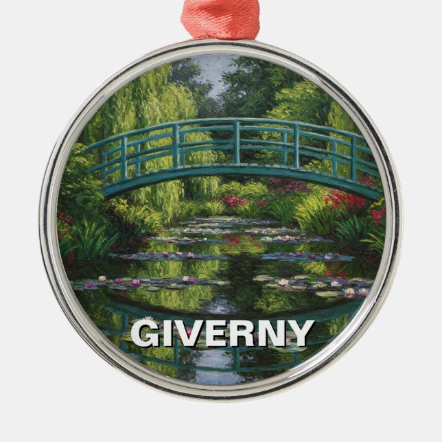Giverny France Travel Metal Tree Decoration (Front)