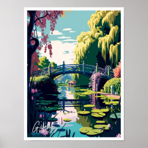 Giverny France Travel Vintage Illustration Poster