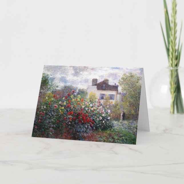 Giverny Garden with Dahlias by Claude Monet Card (Front)