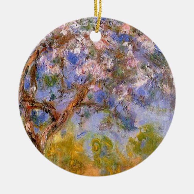 Giverny in Springtime Ceramic Tree Decoration (Front)