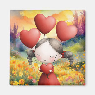 GIVING ALL THE LOVE IN HER HEART MAGNET