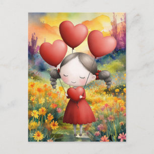 GIVING ALL THE LOVE IN HER HEART POSTCARD