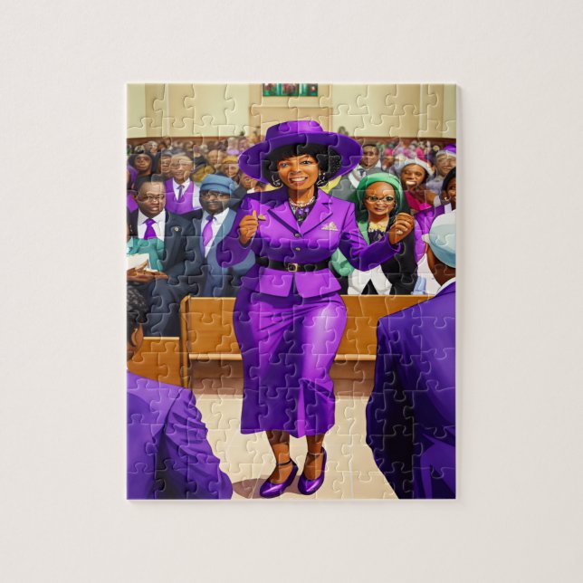 Giving God the Glory Black Christian Art Puzzle (Vertical)