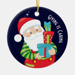 Giving is caring ceramic tree decoration