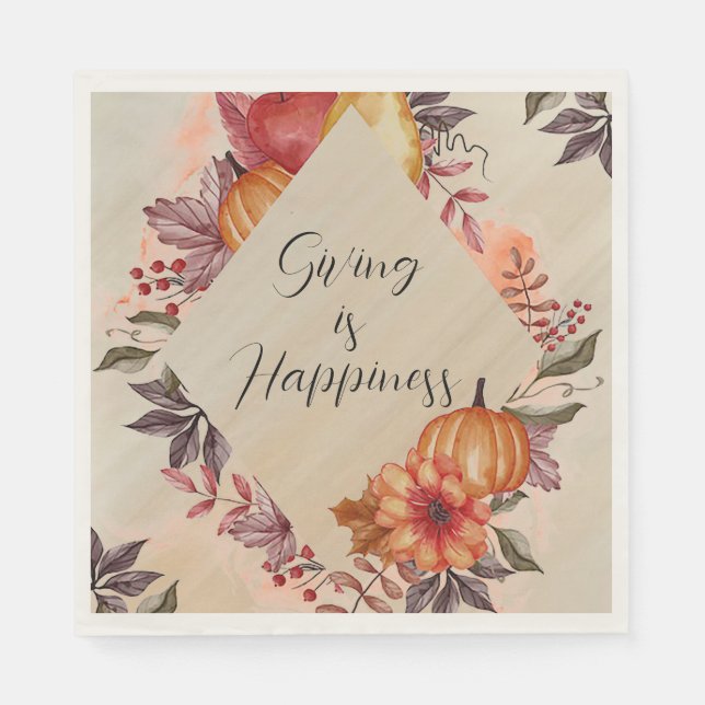 Giving is Happiness Standard Luncheon Paper Napkin (Front)