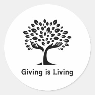 Giving is Living Classic Round Sticker