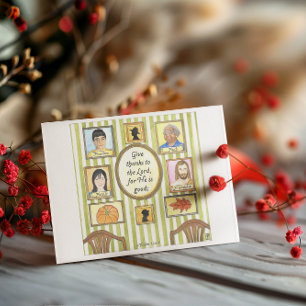 Giving Thanks Portraits Thanksgiving Inspirational Postcard
