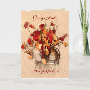 Giving Thanks Thanksgiving card floral