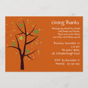 Giving Thanks Thanksgiving Dinner Party Invitation
