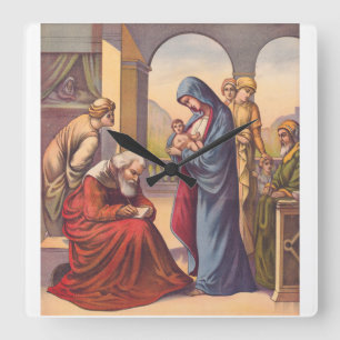 Giving the child John a name Square Wall Clock