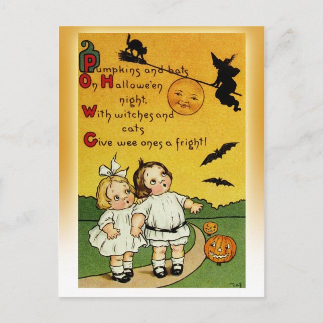 Giving the wee ones a fright at Halloween! Postcard (Front)