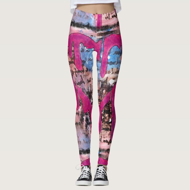 Giving Your Heart Wings Mixed Media Leggings (Front)