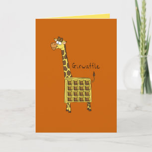 Giwaffle Giraffe Waffle Cute Greeting Card